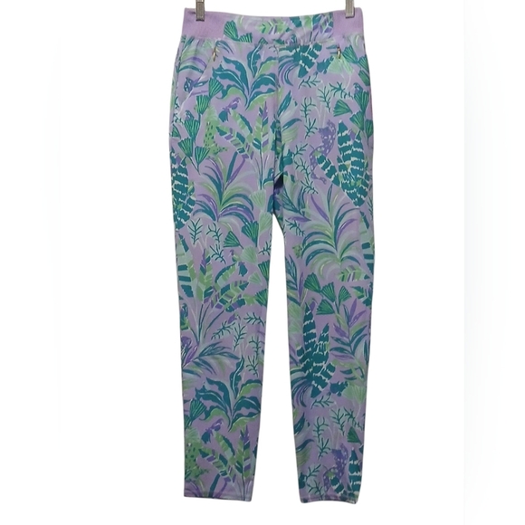Lilly Pulitzer - NWT, Purple Iris Print Leggings, UPF 50+ Wicking,... - Picture 8 of 10